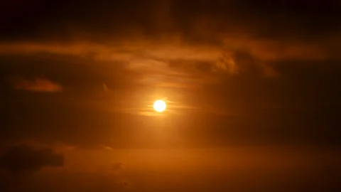 RARE Partial Solar Eclipse During Sunset – Tenerife 4K ProRes Timelapse 動画素材 322516504