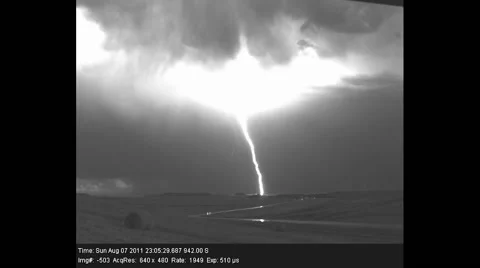 Rare Phantom High Speed Lightning Video at 1948 fps Stock Footage 54720880