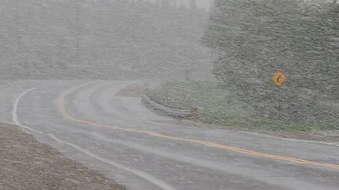 Rare spring snow storm over farm country 库存影片 154863480