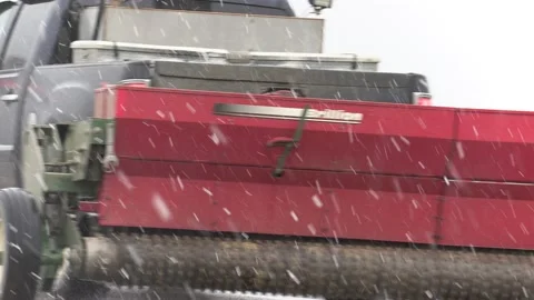 Rare spring snow storm over farm country Видео 154865222