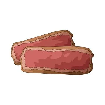 Rare steak illustration Stock Illustration