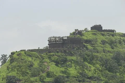 The Rare View of Devgiri Fort During The Rainy Season, Daulatabad, Aurangabad Stock Photos