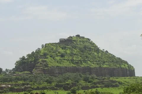 The Rare View of Devgiri Fort During The Rainy Season, Daulatabad, Aurangabad Stock Photos