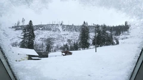 The rare view through the frosted window. Stock Footage 146838668
