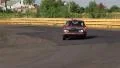 Rare vintage auto Datsun P510 driving over the village. Peking to Paris rally HD Footage