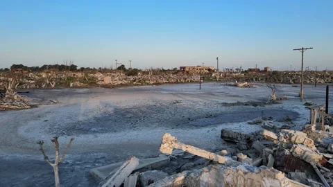 Rare weather pattern destroyed a lakeside tourist town that was once busy, 스톡 동영상 171719512