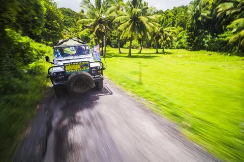 Raro Mountain Safari Tours, a 4WD tour of Rarotonga, Cook Islands Stock Photos