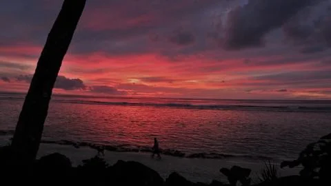 Rarotonga Sunset Stock Photos