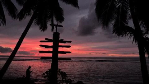 Rarotonga Sunset Stock Photos