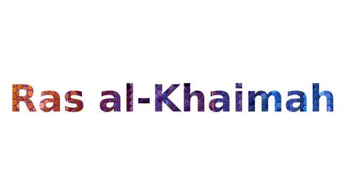 Ras al-Khaimah text image stock design in colorful style letters Stock Illustration