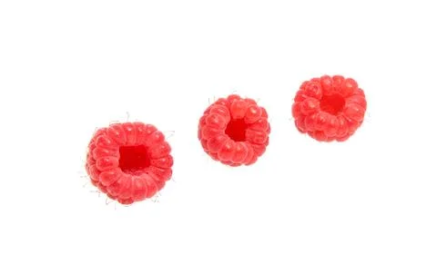 Rasberries isolated on white Stock Photos