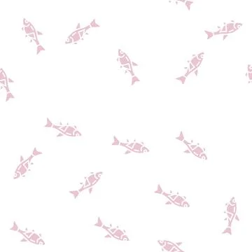 Rasbora fish glyph seamless pattern Stock Illustration