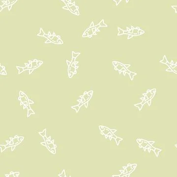 Rasbora fish line seamless pattern Stock Illustration