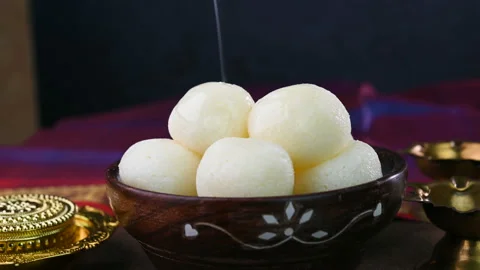 Rasgulla Indian dessert Stock Footage 236087893
