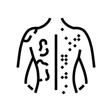 Rash skin lesions disease symptom line icon vector illustration Stock Illustration
