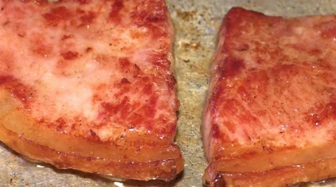 Rashers of bacon being fried in a pan 스톡 동영상 44366651