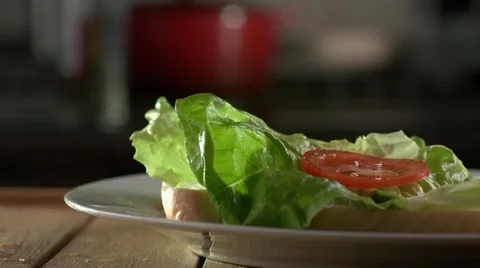 Rashers of bacon frying in a pan. Slow Motion. Stock Footage 41203242