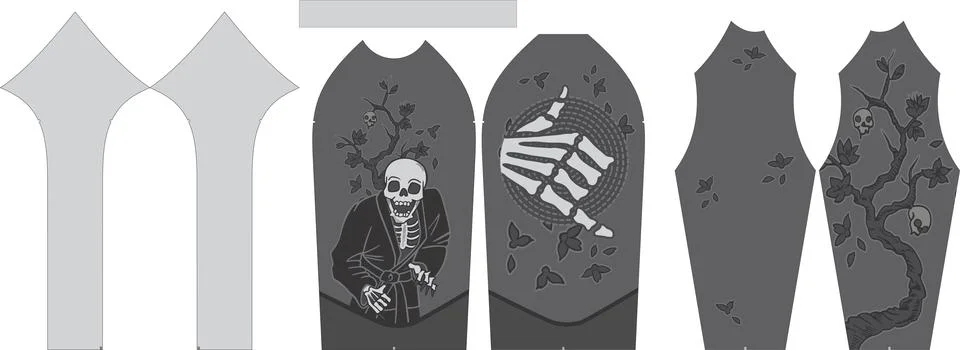RashGuard Artwork Pattern Full Sleeve Shirt Vectors Stock Illustration