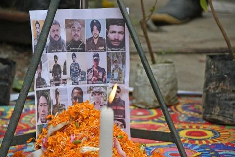 The Rashtriya Swayamsevak Sangh is paying tribute to the Indian soldiers kill Stock Photos