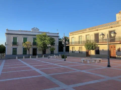 Rasillo de la Mancha Square, San Carlos del Valle, Ciudad Real-Spain Stock Photos