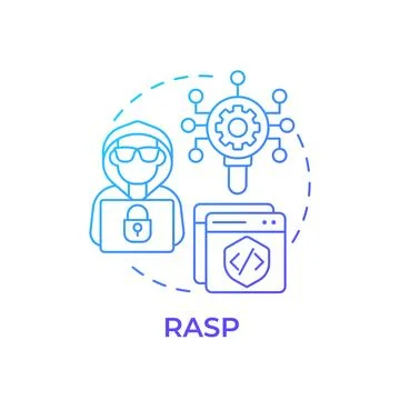 RASP blue gradient concept icon 库存插图