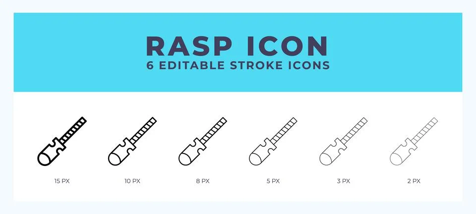Rasp icon with different stroke. Editable stroke. Vector illustration. Stock Illustration