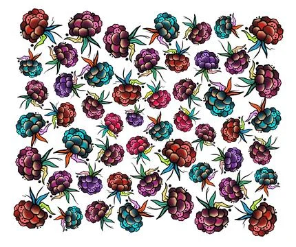Raspberries on abstract background. seamless pattern. fabric, textile Stock Illustration