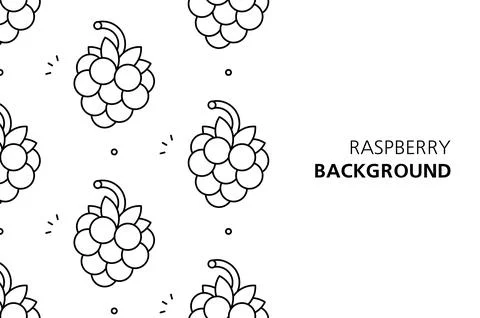 Raspberries background Stock Illustration
