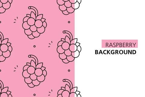 Raspberries background Stock Illustration