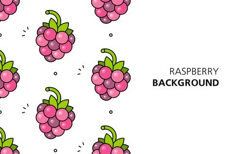 Raspberries background Stock Illustration