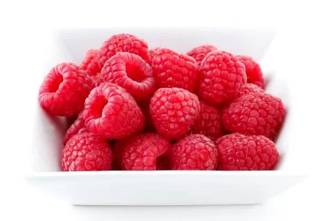 Raspberries in the dish Stock Photos