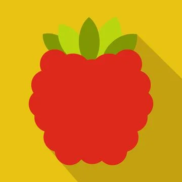 Raspberries flat icon 스톡 일러스트