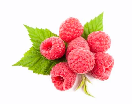 Raspberries isolated on white background Stock Photos