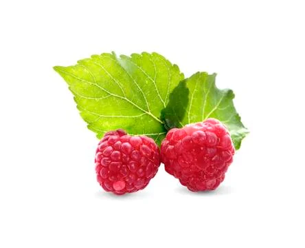 Raspberries isolated on white background Stock Photos