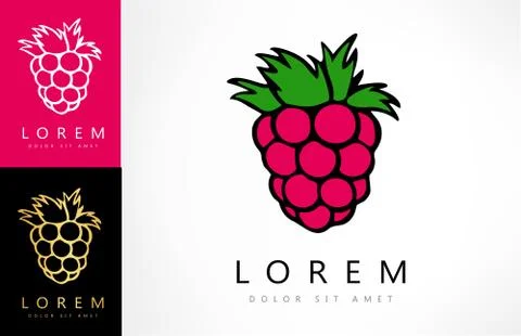 Raspberries logo Stock Illustration