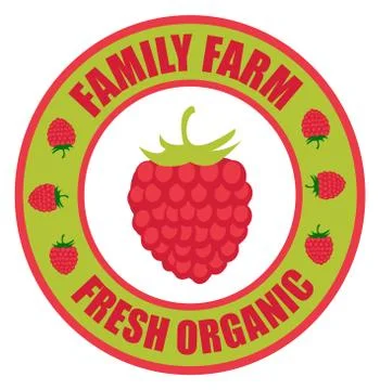 Raspberries logo Stock Illustration