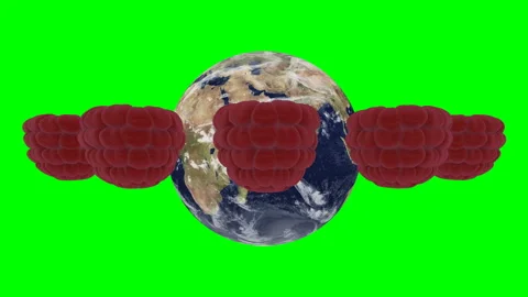 Raspberries rotate around the world - loop Stock Footage 165085525