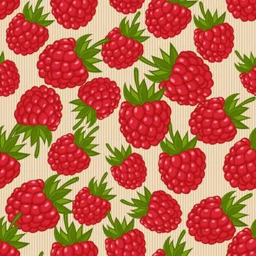 Raspberries seamless pattern Stock-Illustration