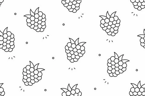 Raspberries seamless pattern Illustrazione stock