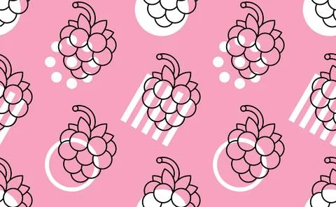 Raspberries seamless pattern 스톡 일러스트