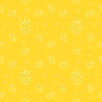 Raspberries seamless pattern. For kitchen textile, wrapping paper, greeting Illustrazione stock