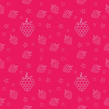 Raspberries seamless pattern. For kitchen textile, wrapping paper, greeting 스톡 일러스트
