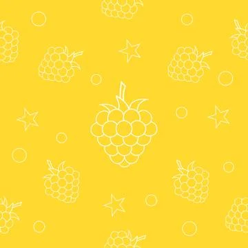 Raspberries seamless pattern. For kitchen textile, wrapping paper, greeting 스톡 일러스트