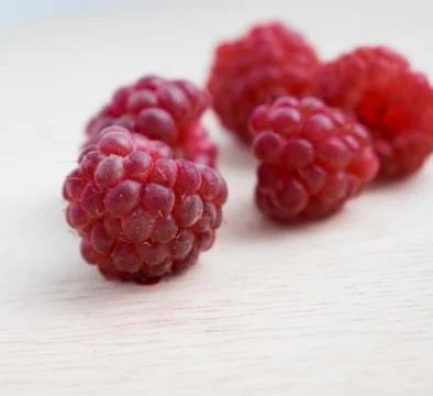 Raspberries on white background Stock Photos