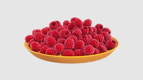Raspberry Alpha Channel Looped Video Stock Footage 155233903