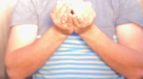 Raspberry and Blackberry in Hands Stock Footage 55634832