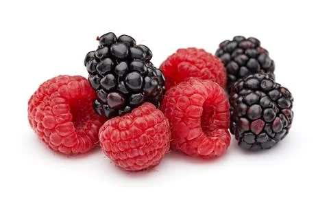 Raspberry and blackberry Stock Photos