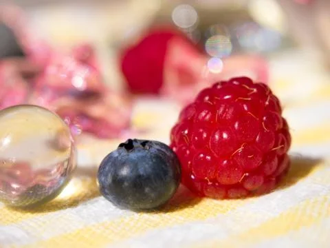 Raspberry and Bluberry Stock Photos
