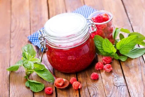 Raspberry and jam Stock Photos
