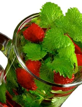 Raspberry and Lemon-Balm Beverage Stock Photos
